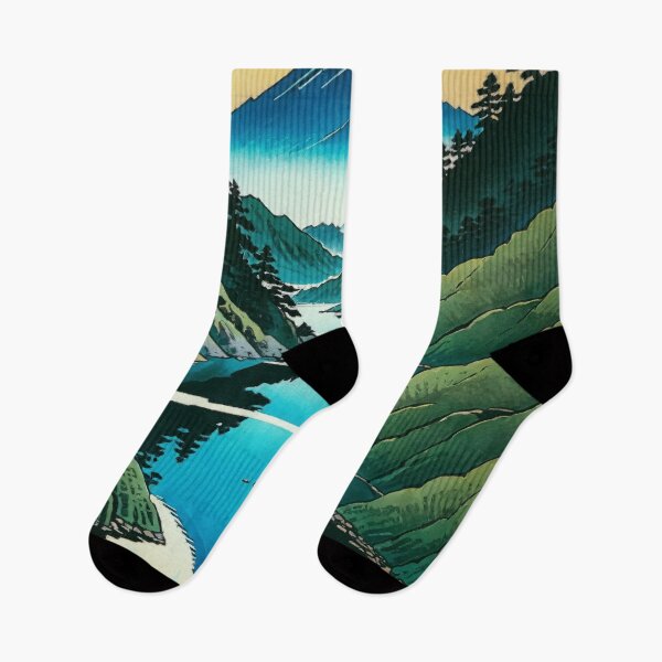 Item preview, Beholding Hanuyi Peak - A Contemporary Ukiyo-e Nature Landscape designed and sold by Kijiermono.