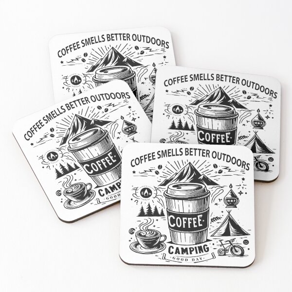 Item preview, Coffee Smells Better Outdoors designed and sold by 12and3.