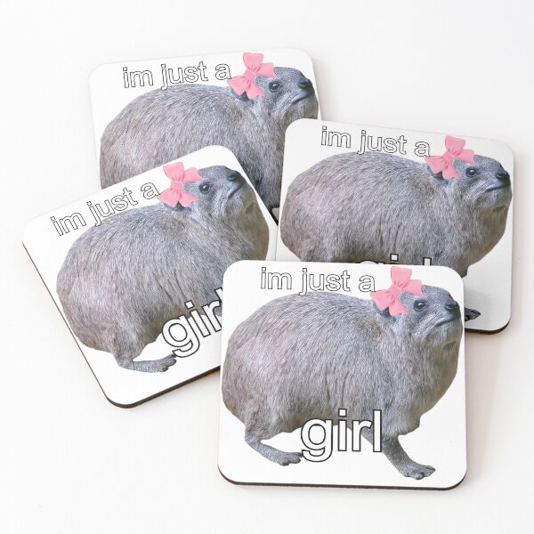 Item preview, i'm just a girl - hyrax meme  designed and sold by SillyLittleSnek.
