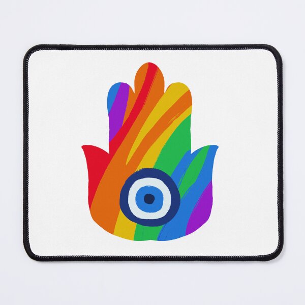 Item preview, Pride Flag Hamsa designed and sold by PeaceforIsrael.