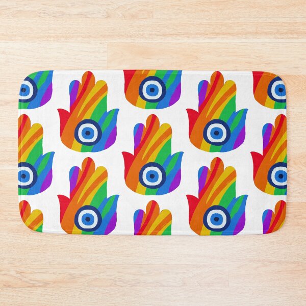 Item preview, Pride Flag Hamsa designed and sold by PeaceforIsrael.