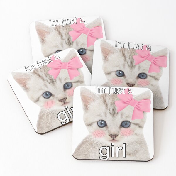 Item preview, im just a girl quote kitten designed and sold by SillyLittleSnek.