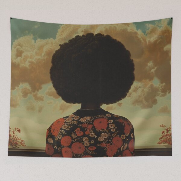 Item preview, Surreal Portrait of a Black Woman Becoming One With Reality designed and sold by HighlyDeep.