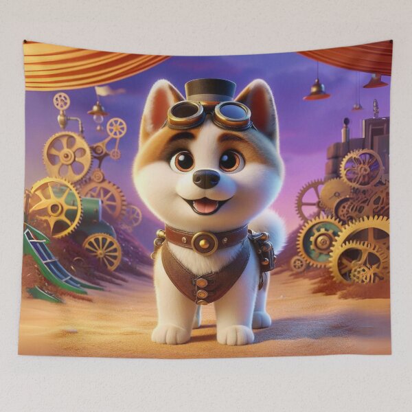 Item preview, Steampunk Akita Dog Adventurer designed and sold by Sillytoe.
