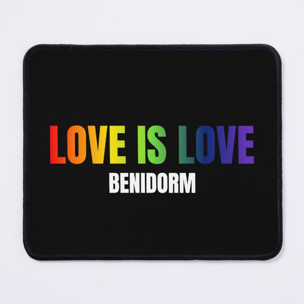 Item preview, Benidorm Love is Love t-shirt, Rainbow color pride LGBTQ graphic t-shirt, Pride unisex t-shirt, pride outfit ideas, pride month tees, designed and sold by PrideBeProud.