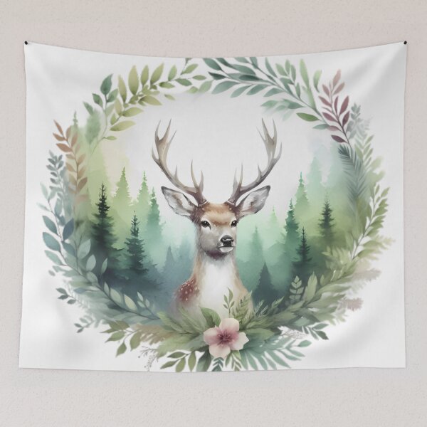 Item preview, Deer in a lush forest designed and sold by RubisLeaf.