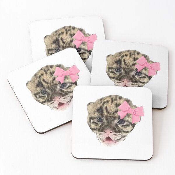Item preview, Baby leopard wearing bow designed and sold by SillyLittleSnek.