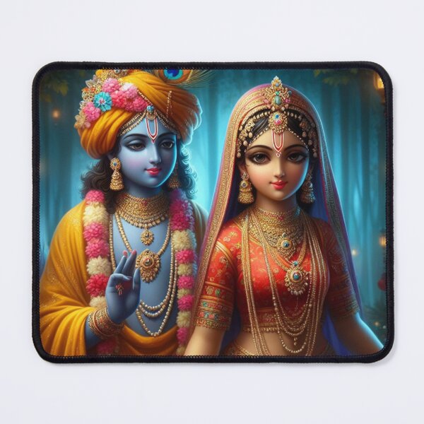 Artikelvorschau, Die schöne Radha Krishna trifft sich nachts in Vrindavan entworfen und verkauft von VrindaArts.