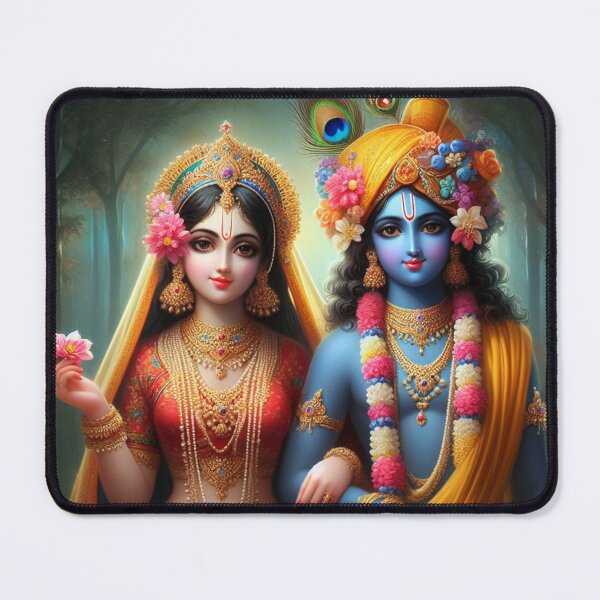 Item preview, Beautiful Radha Krishna Meeting each other in Vrindavan at Night designed and sold by VrindaArts.