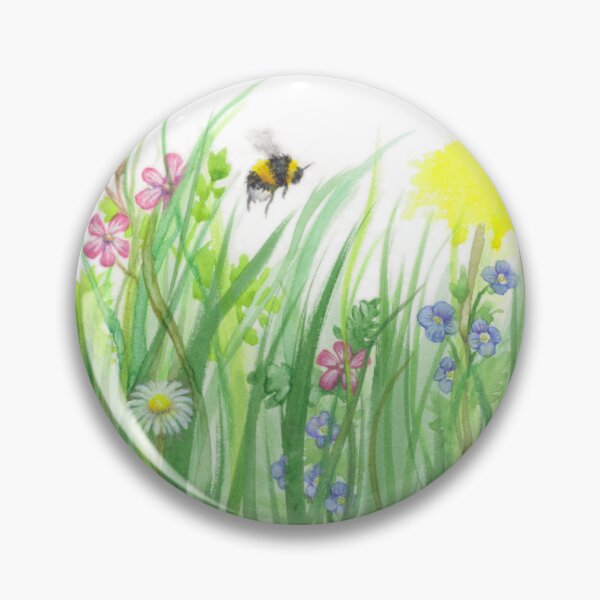 Item preview, Pretty Wild - Arte de flores silvestres con abejorro designed and sold by Katy Jones.