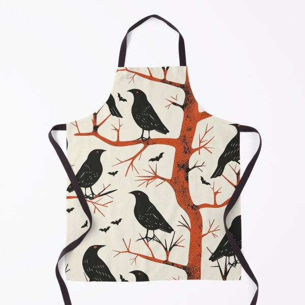 Item preview, Black Ravens and Bats on a Red Bare Tree Halloween Pattern Large designed and sold by AgathaZolastore.