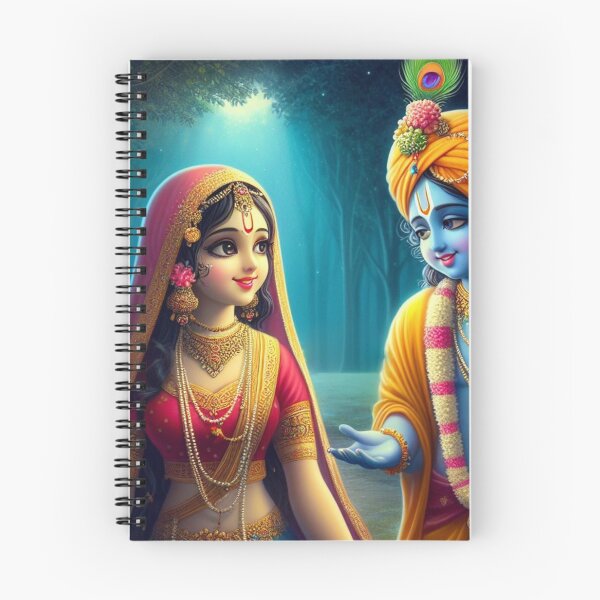 Item preview, Beautiful Radha Krishna Meeting each other in Vrindavan at Night designed and sold by VrindaArts.
