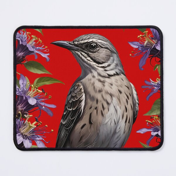 Item preview, A Mockingbird Surrounded By Purple Passion Flower Flowers designed and sold by taiche.