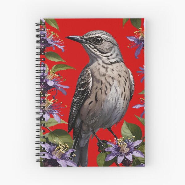 Item preview, A Mockingbird Surrounded By Purple Passion Flower Flowers designed and sold by taiche.