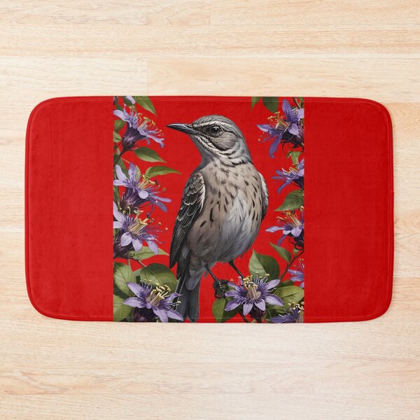 Item preview, A Mockingbird Surrounded By Purple Passion Flower Flowers designed and sold by taiche.