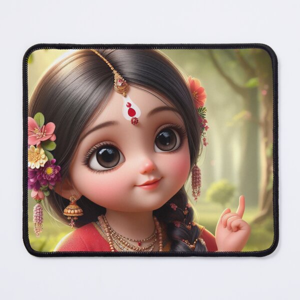 Item preview, Beautiful Radha Rani Talking with Friend about Krishna designed and sold by VrindaArts.