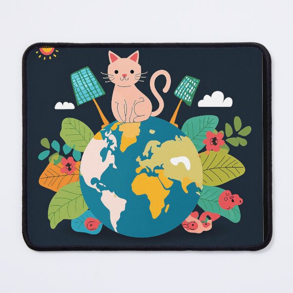 Item preview, Cartoon image of cute cat in concept of sustainable world.  designed and sold by PhotoSticker-YY.