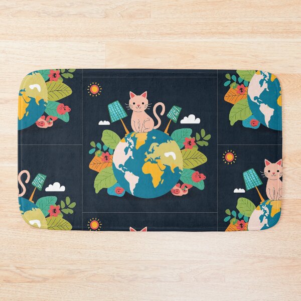 Item preview, Cartoon image of cute cat in concept of sustainable world.  designed and sold by PhotoSticker-YY.