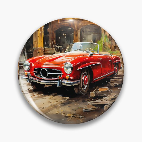 Item preview, Mercedes Benz SL, Classic Elegance Car Rediscovered Poster, Timeless Convertible Art Print, Vintage Car Illustration designed and sold by RevUpDesign.