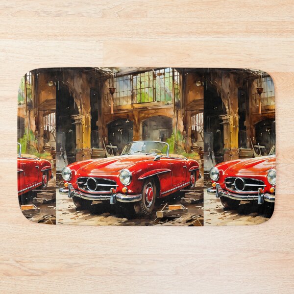 Item preview, Mercedes Benz SL, Classic Elegance Car Rediscovered Poster, Timeless Convertible Art Print, Vintage Car Illustration designed and sold by RevUpDesign.