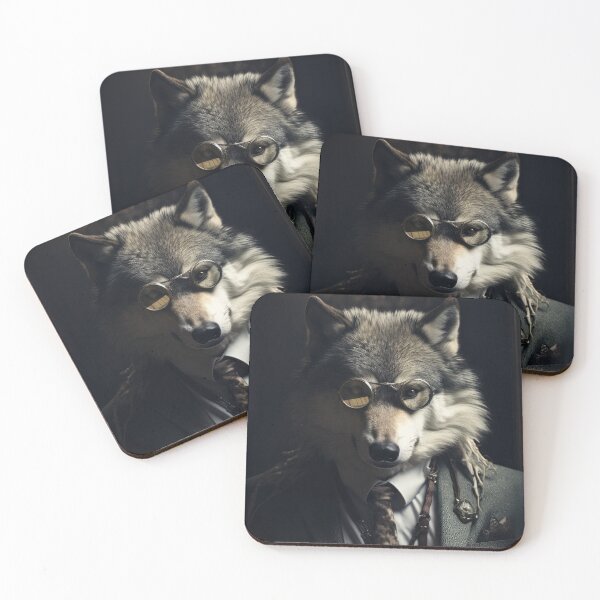Item preview, Distinguished Wolf in Steampunk Attire designed and sold by Sillytoe.