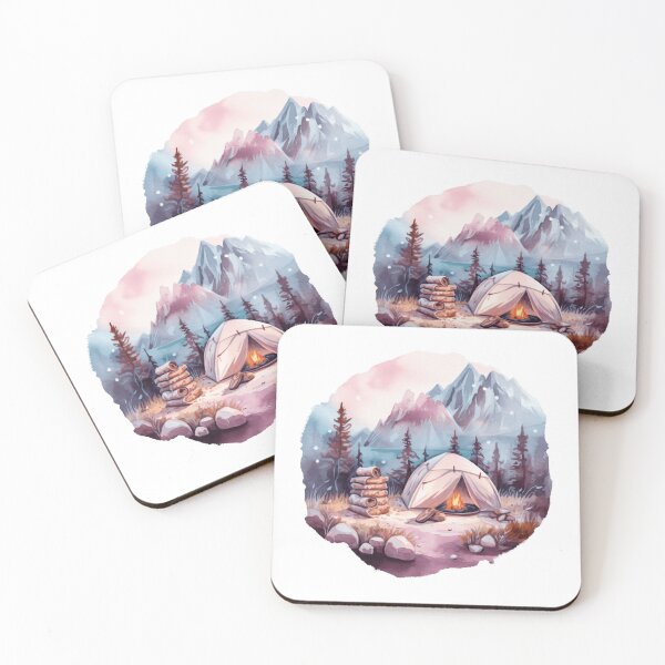 Item preview, Mountain Camping Scene Art Print designed and sold by amortka.