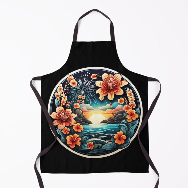 Item preview, Sunrise over Ocean with Hawaii Orchids and Fireworks designed and sold by NautiChic.