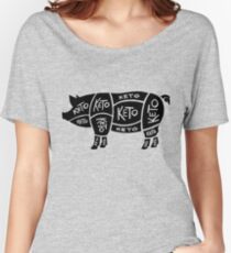 Keto Butcher Diagram — Pig Women's Relaxed Fit T-Shirt