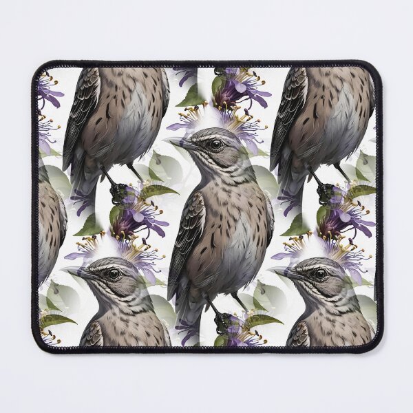 Item preview, A Mockingbird Surrounded By Purple Passion Flower Flowers Pattern designed and sold by taiche.