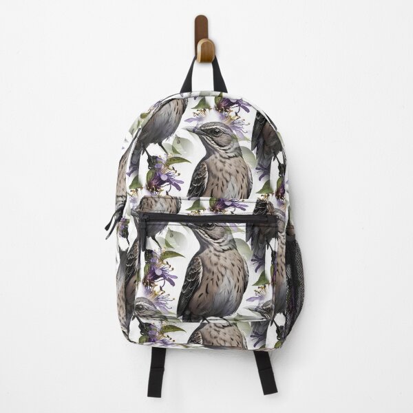 Item preview, A Mockingbird Surrounded By Purple Passion Flower Flowers Pattern designed and sold by taiche.