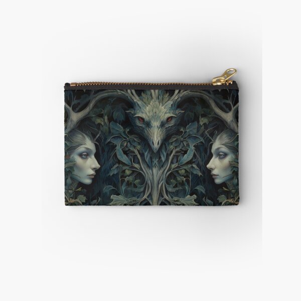 Item preview, Sylphs and Sprites fairy forest magical beautiful dark spooky fresco design after William Morris designed and sold by Vintage Designs +.