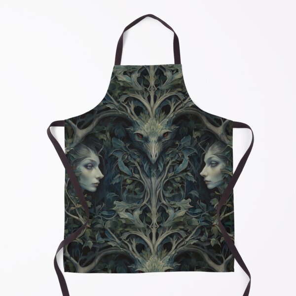 Item preview, Sylphs and Sprites fairy forest magical beautiful dark spooky fresco design after William Morris designed and sold by Vintage Designs +.