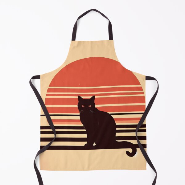 Item preview, Black Cat on a Red Retro Sun Setting designed and sold by TirConnaill.