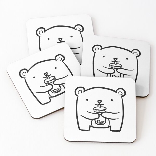 Item preview, Cute bear drinking bubble tea designed and sold by BiangbiangArt.