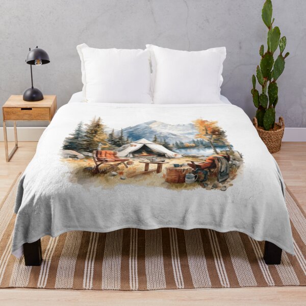 Item preview, Mountain Camping Scene Art Print designed and sold by amortka.