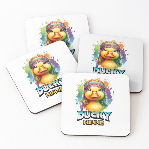 Item preview, Ducky Hippie: A Duck with Vibes of Peace and Love designed and sold by 0penvimark.