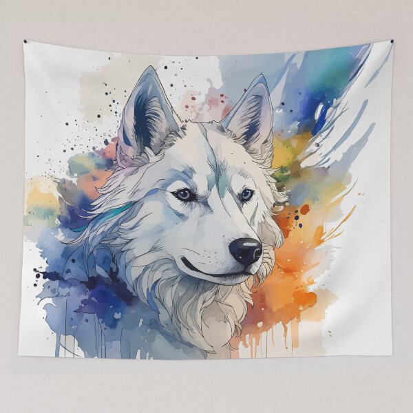 Item preview, Watercolor and Ink Siberian Husky designed and sold by StephanieWard.