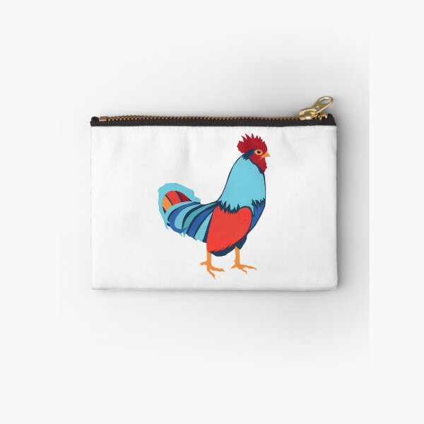 Item preview, Chicken Blue Red Orange Gold Original Paper Art Hand Cut designed and sold by Susan Prolman.