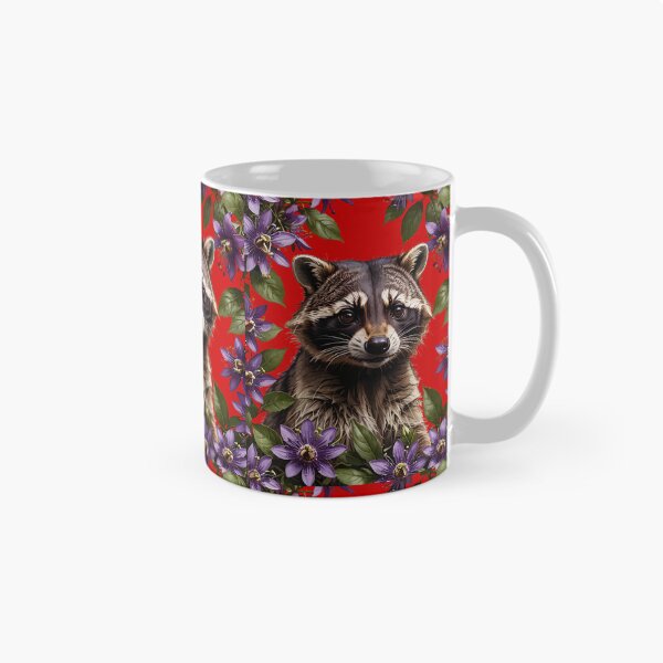 Item preview, A Raccoon Surrounded By Purple Passion Flower Flowers designed and sold by taiche.