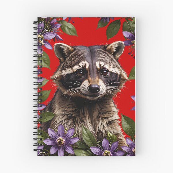 Item preview, A Raccoon Surrounded By Purple Passion Flower Flowers designed and sold by taiche.