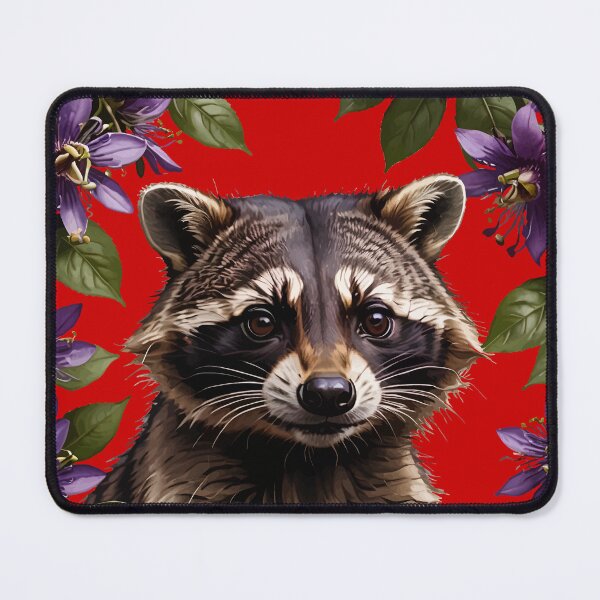 Item preview, A Raccoon Surrounded By Purple Passion Flower Flowers designed and sold by taiche.