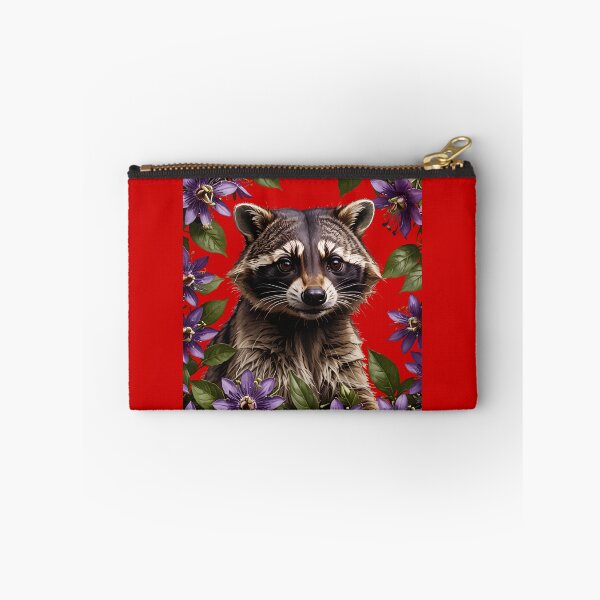Item preview, A Raccoon Surrounded By Purple Passion Flower Flowers designed and sold by taiche.