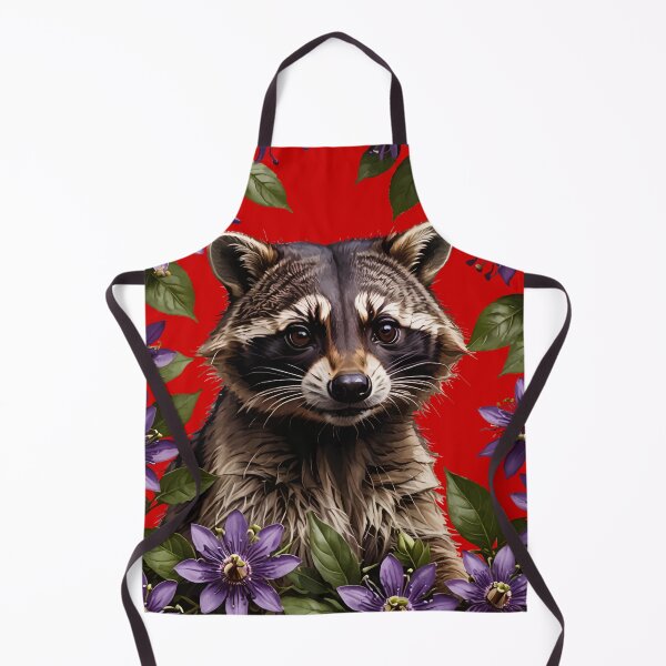 Item preview, A Raccoon Surrounded By Purple Passion Flower Flowers designed and sold by taiche.