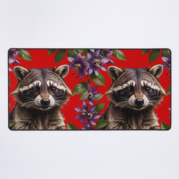 Item preview, A Raccoon Surrounded By Purple Passion Flower Flowers designed and sold by taiche.