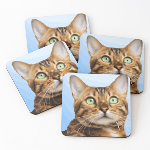 Item preview, Tiger striped cat pixel, Meaw Meaw designed and sold by AumAway.