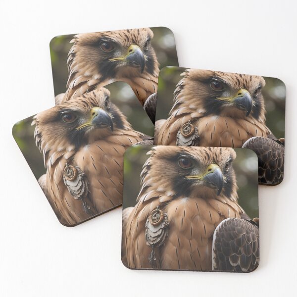 Item preview, Majestic Falcon with Traditional Feather Pendant - LaLi Designs designed and sold by LaLi-Designs.