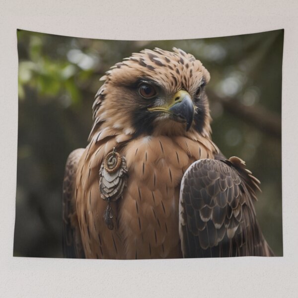 Item preview, Majestic Falcon with Traditional Feather Pendant - LaLi Designs designed and sold by LaLi-Designs.