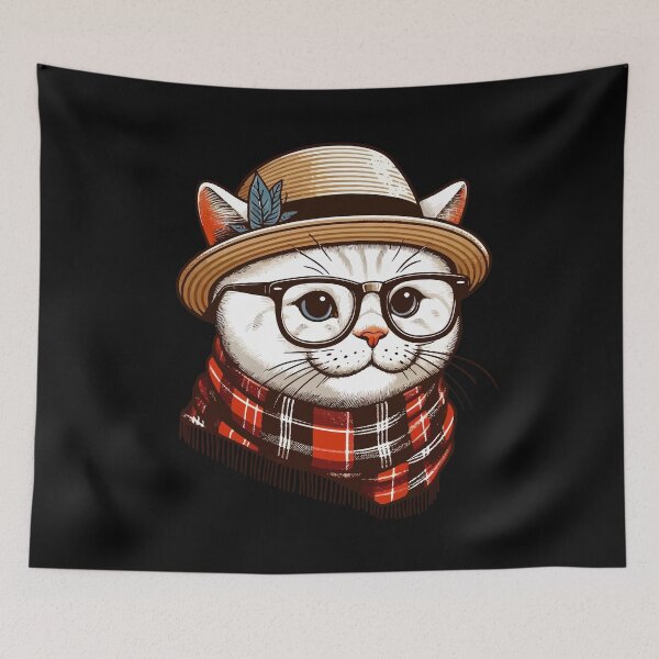 Item preview, Hipster Cat designed and sold by Ikibrai.