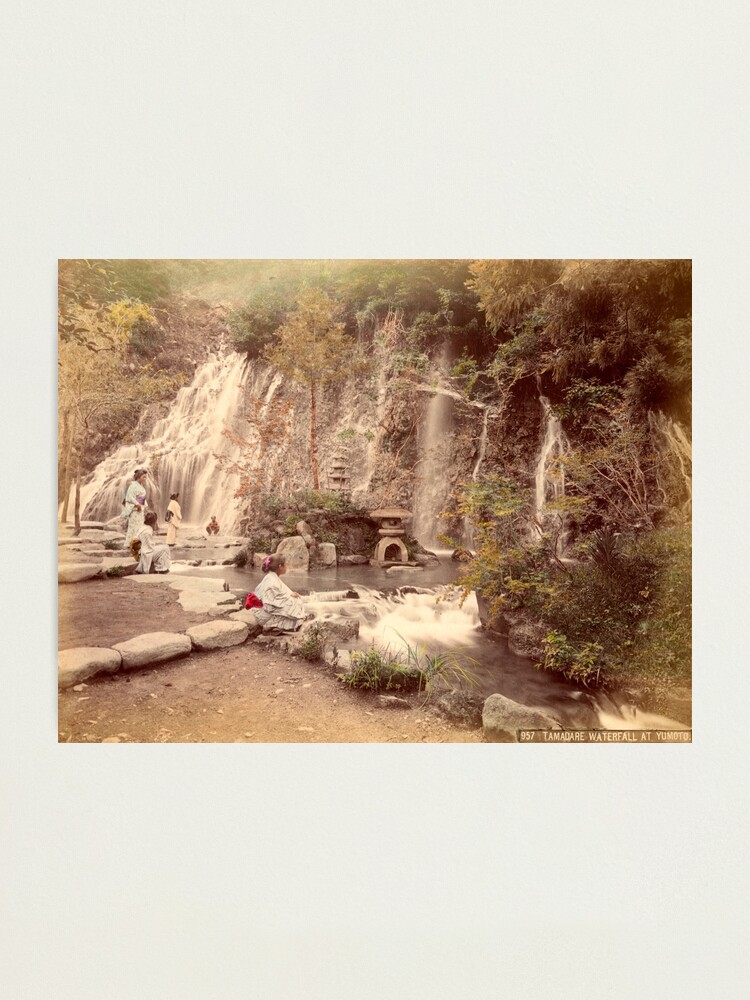 Alternate view of Tamadare waterfall at Yumoto, Japan Photographic Print