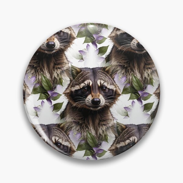Item preview, A Raccoon Surrounded By Purple Passion Flower Flowers Pattern designed and sold by taiche.